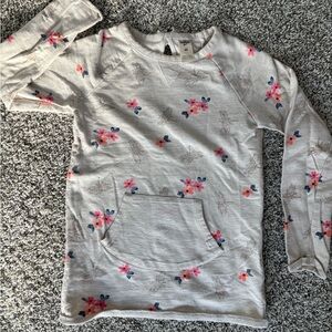 OshKosh B'gosh Floral Print Kids Sweatshirt - Gray and Pink